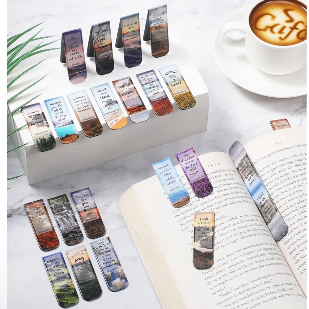 Lot of 3, Magnetic Bookmarks Inspirational Scripture Motivational Encouragement